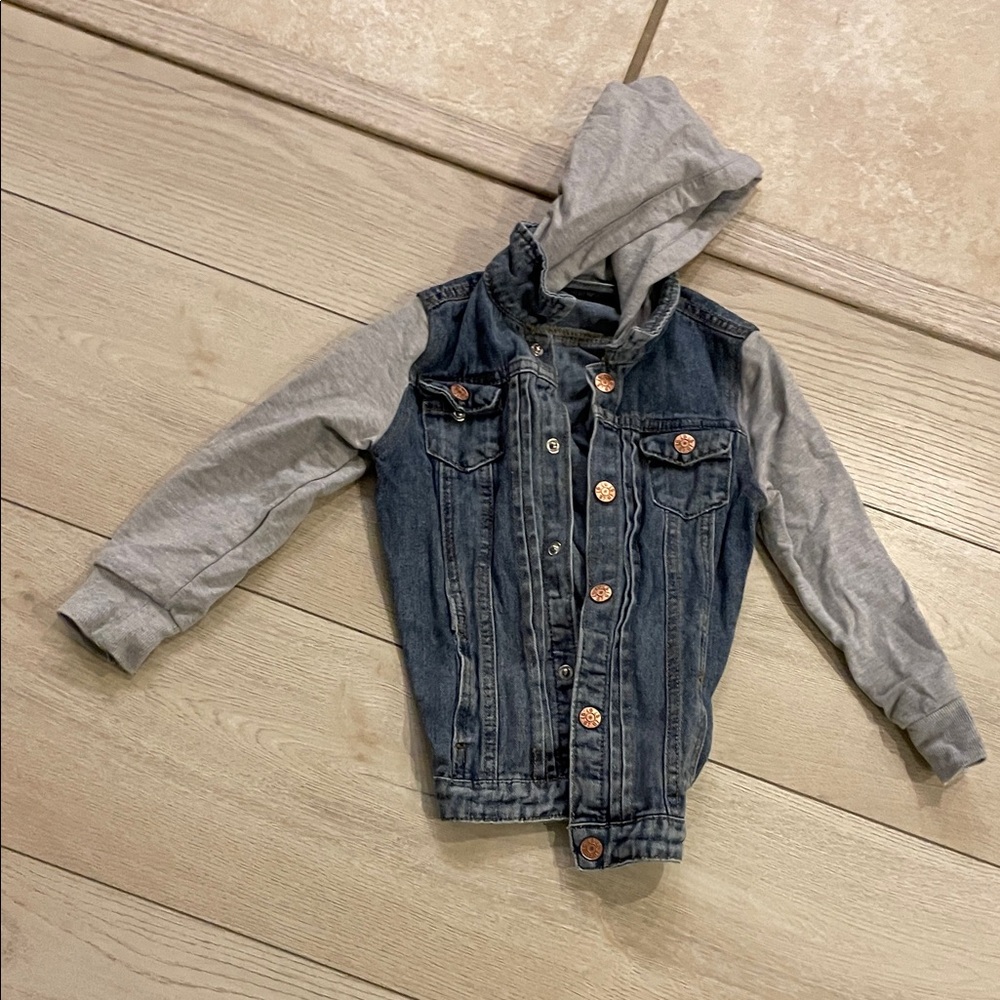 Little Bipsy Denim and Gray Hooded Jacket